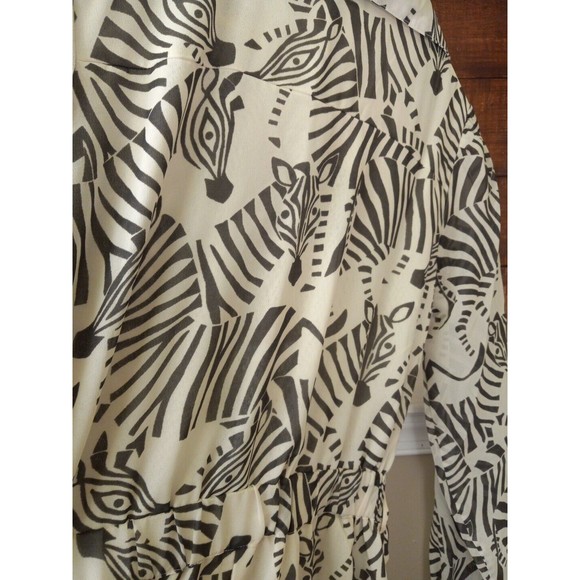 America And Beyond Womens Semi Sheer Grey/white Zebra Print Jumpsuit Small - Picture 12 of 16